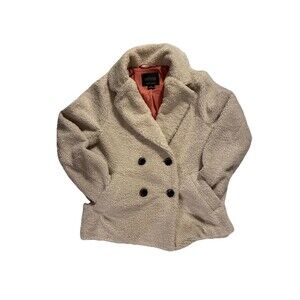 Sanctuary Women’s Extra-Small Cream Faux Fur Teddy Jacket Cozy